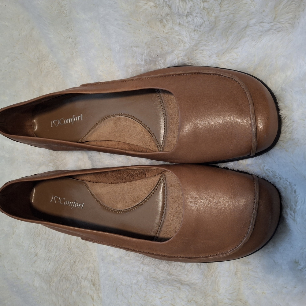 Women's Tan Leather I Love Comfort Shoes Size 10